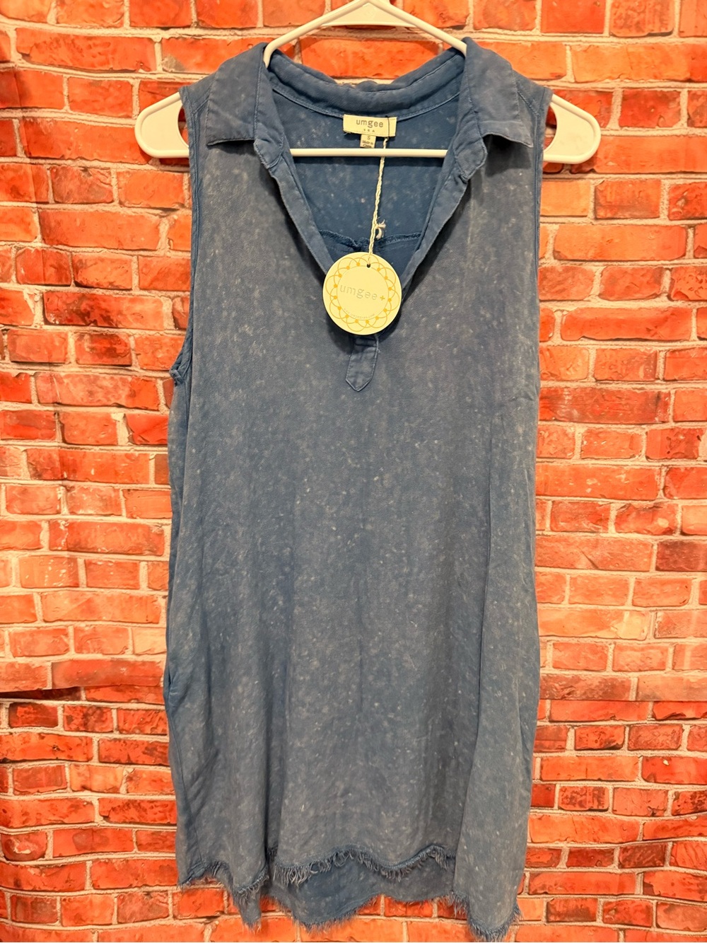 NWT Umgee Blue Sleeveless Collared Dress